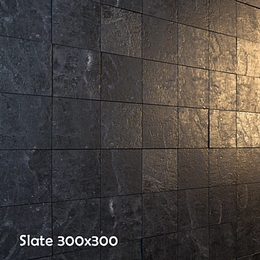 Sleek Slate Tiles - Versatile Sizes 3D model image 1 