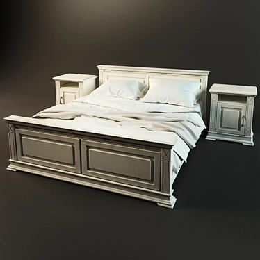 Modern Belfan Bed Set 3D model image 1 