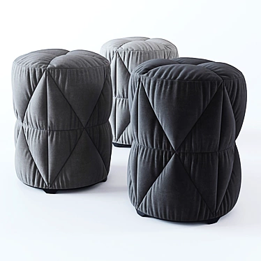 Versatile 3-Style Cylinder Pouf 3D model image 1 