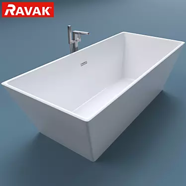 Ravak Freedoom R Acrylic Bath & FM 081.00 Mixer 3D model image 1 