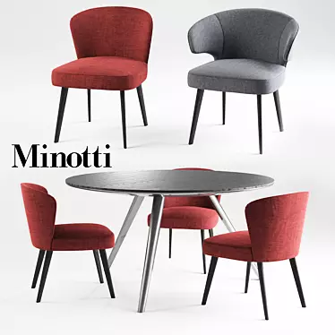 Elegant Minotti Aston & Evans Dining Set 3D model image 1 