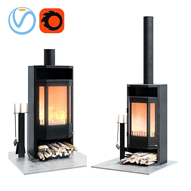 Modern Efficient RHINE-burning Stove 3D model image 1 