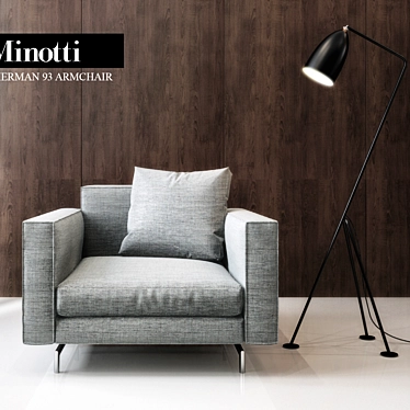 Elegant Minotti Sherman Armchair 3D model image 1 