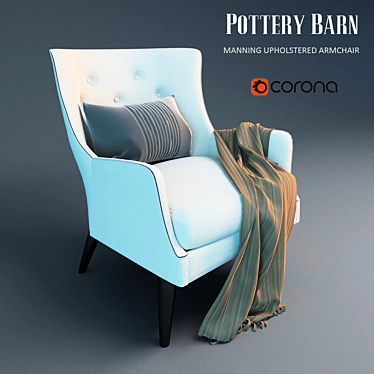 Cozy and Chic Manning Armchair 3D model image 1 