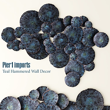 Teal Hammered Wall Art 3D model image 1 