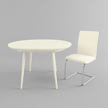  Disco Square Chair and Table Set 3D model image 1 
