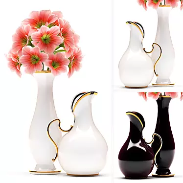 Elegant Blooms: Sleek Flower Vase 3D model image 1 