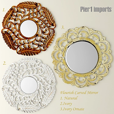 Elegant Flair Mirror Set 3D model image 1 