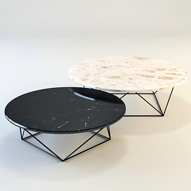 Elegant Metal and Marble Tables 3D model image 1 