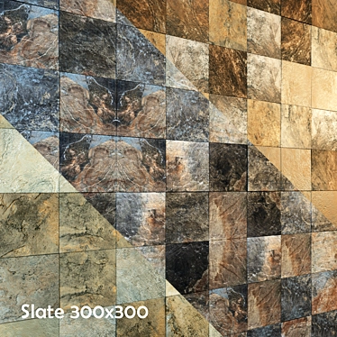 Three Color Indian Slate Tiles 3D model image 1 