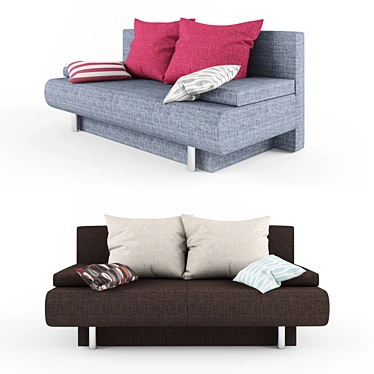 Elegant Convertible Sofa: Fancy 3D model image 1 