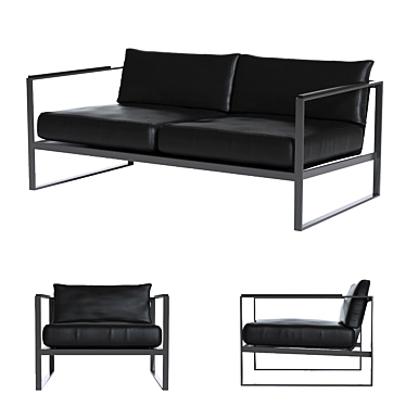 Contemporary Monaco Sofa 3D model image 1 