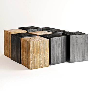 Modern Ethnic Wood Table 3D model image 1 
