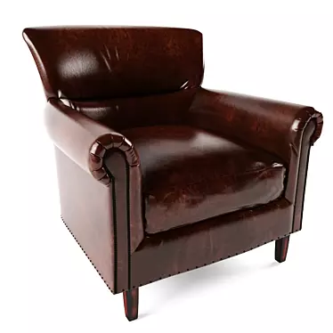 Retro Leather Lounge Chair 3D model image 1 