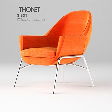 Modern Classic Armchair: Thonet S 831 3D model image 1 