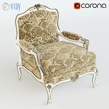 Zanaboni Armchair: Exquisite, Elegant, Luxurious. 3D model image 1 