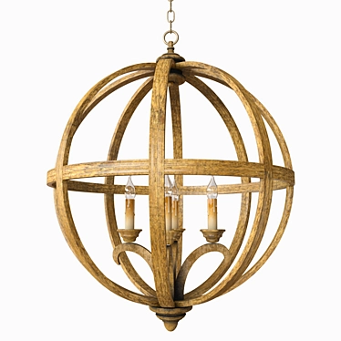 Glamorous Orb Chandelier - Currey and Company 3D model image 1 