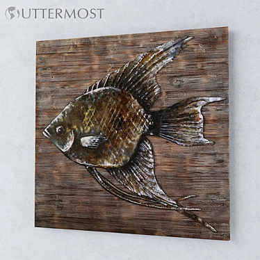  Rustic Iron Fish Wall Decor 3D model image 1 