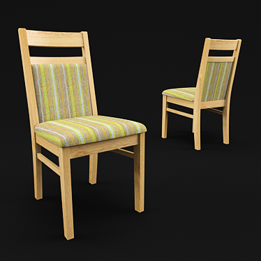 Solid Oak Chair - Rustic Elegance for Your Space 3D model image 1 