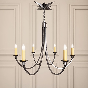 Elegant Venetian Bronze Chandelier 3D model image 1 