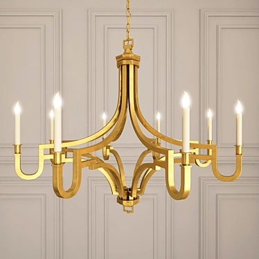 Antique-Burnished Brass Mykonos Chandelier 3D model image 1 