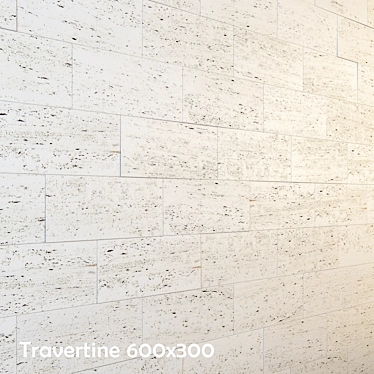 White Travertine Floor Tiles 3D model image 1 