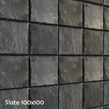 Crushed Edge Slate Tiles 3D model image 1 