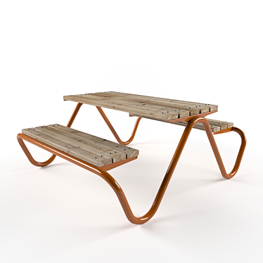 Vestre Hvilan Bench: Stylish Outdoor Seating 3D model image 1 