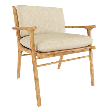 Ren Wood Dining Chair 3D model image 1 