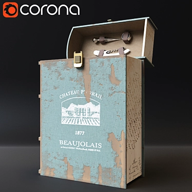 Elegant Beaujolais Wine Chest 3D model image 1 