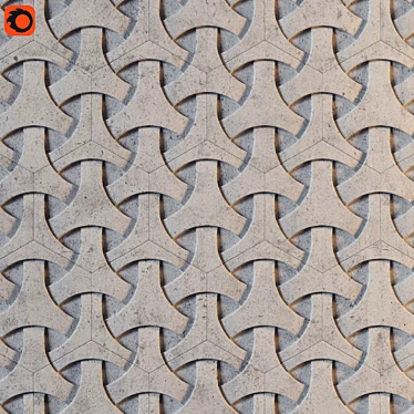 Japanese Weave Concrete Tile 3D model image 1 