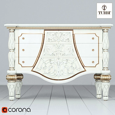 Elegant Turri Bovary Dresser 3D model image 1 