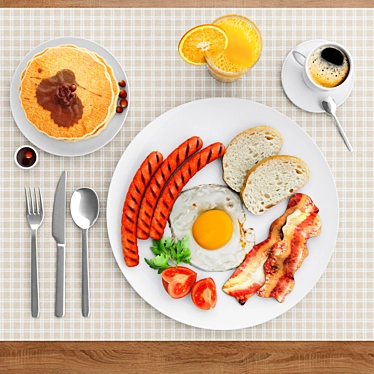 Classic English Breakfast 3D model image 1 