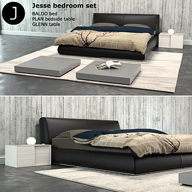Italian Elegance: Baldo Bed Set 3D model image 1 