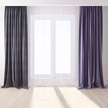 Modern Style Curtain 3D model image 1 