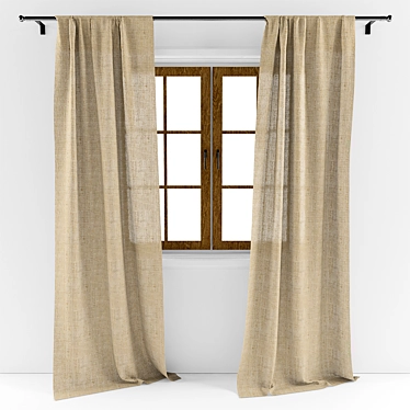 Window Curtains - Elegant and Versatile 3D model image 1 
