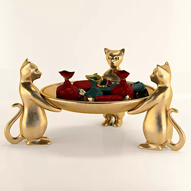 Cats Candy Dish: Customizable Design 3D model image 1 