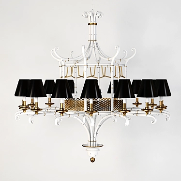 Elegant Embroidered Velvet Pillow 3D model image 1 