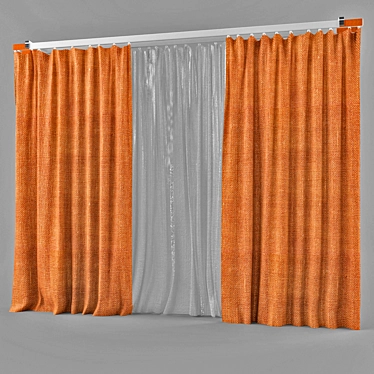 Elegance in Motion: Luxe Curtain 3D model image 1 