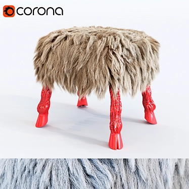 Geometric Wool Chair: Marc Bankowsky Style 3D model image 1 