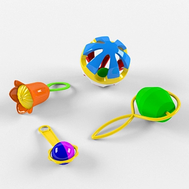 Baby Rattles Set 3D model image 1 