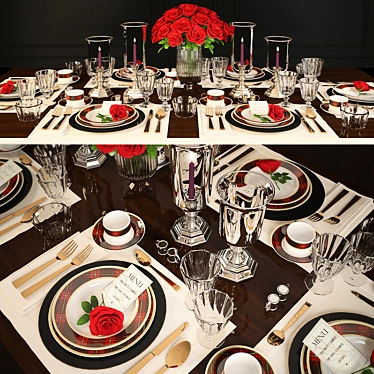 Elegant Duke Tableware Collection 3D model image 1 