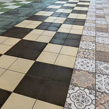 Stylish "BARBER" Floor Tiles 3D model image 1 