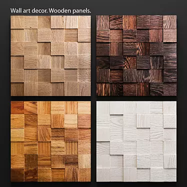 Wooden Art Panels 3D model image 1 