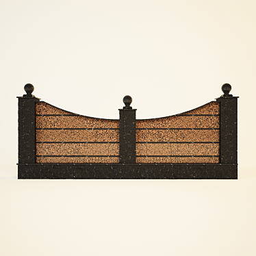 Granite Slab-Lined Fence 3D model image 1 