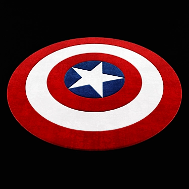 Captain America Kids Carpet: 1000mm Diameter. 3D model image 1 