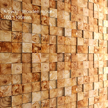 Wooden Mosaic Art Wall 3D model image 1 