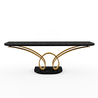 Antiqued Gold Loop Console Table 3D model image 1 
