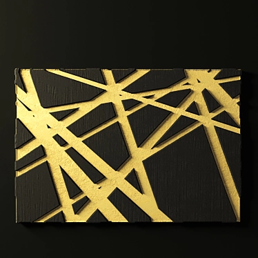 Black Wood and Yellow Wall Decor 3D model image 1 