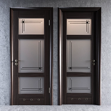 Title: Millennium Interior Door - Sleek, Stylish, and Modern 3D model image 1 